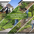 CALCHELE Garden Hoe Weeding Tool - Sharp Hollow Blade,58" Adjustable Long Handle, Heavy Duty Weed Hoes for Gardening,Push Pull Dutch Scraper for Garden Bed, Yard,Lawn Weeder Removal