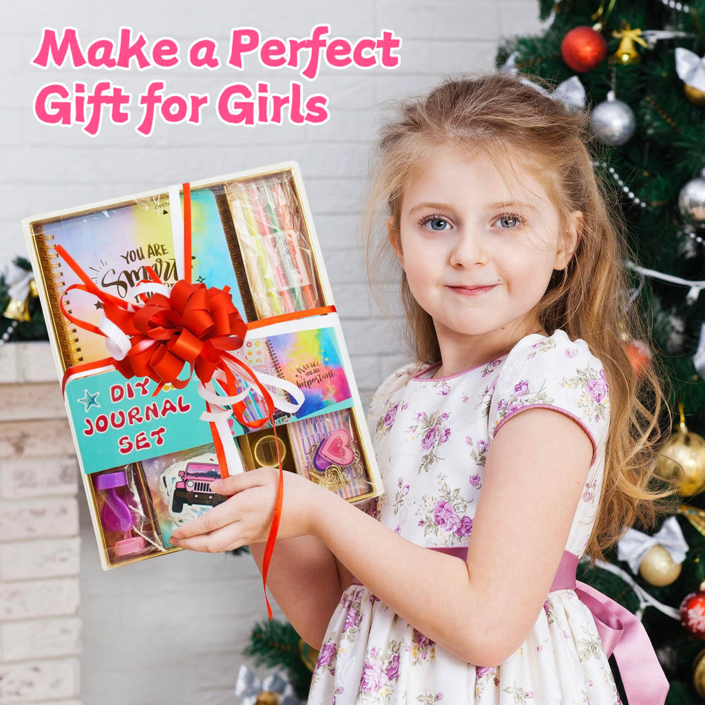 OIHEW 2-PC DIY Journal Kit for Girls Age 8-14, DIY Journal Set for Teen Girl,Christmas|Birthday Gift for 8 9 10 11 12 13 14 Year Old Girl Ideas, Stationery|Scrapbook|Diary Art Crafts Supplies Toy Set