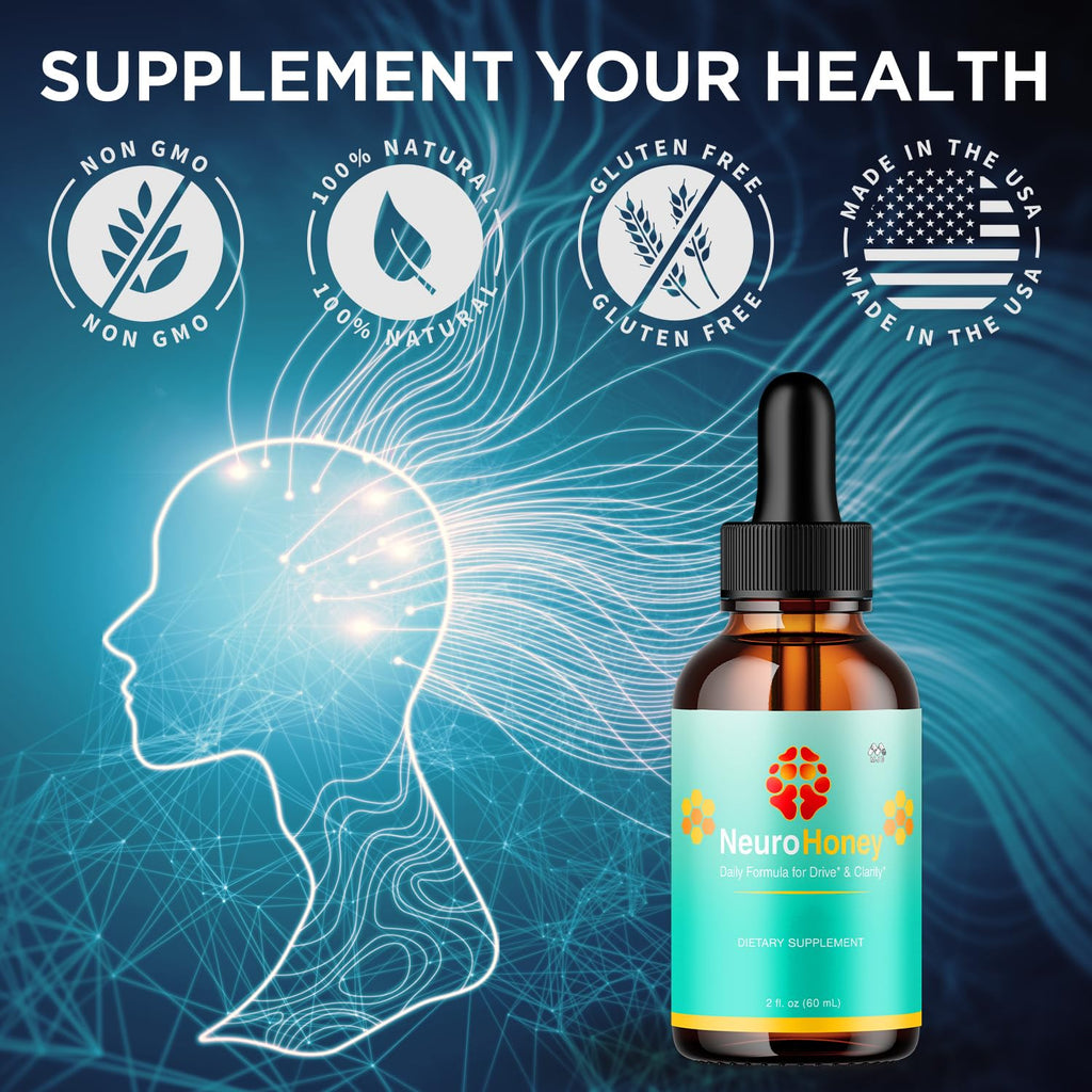 Neuro Honey Drops, NeuroHoney Drops with All Natural Ingredients, Advanced Neuro Honey Drops Overall Health and Wellness Vitamin Supplement Formula with Maximum Strength Multivitamins (30 Servings)