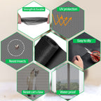 QWR Pet Proof Window Screens and Screen Door Replacement Kit, 59"x106" Durable High Hardness Vinyl Coated Polyester-Screen Repair Kit for Sliding Door,Patio and Windows.(Folded Package with Tool Kit)