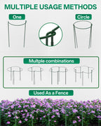 8 Pack 24 In Plant Support Stakes, Peony Cages And Supports with 15 Lables