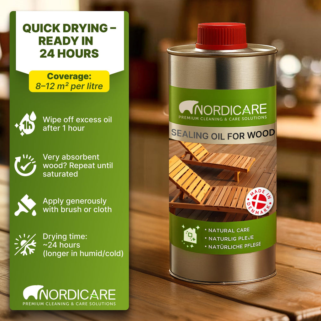 Nordicare Teak Oil for Outdoor Furniture, 16.9 Oz – Outdoor Wood Oil & Sealer for Teak, Acacia, Oak & More, Helps Restore Weathered Wood and Protect Against Drying, Easy to Apply