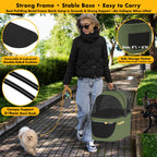 PAWZIDEA Pet Stroller 4 in 1, Foldable Cat Stroller with Detachable Carrier for Small Medium Dogs & Cats, Escape-Proof No-Zip Canopy, Lightweight Portable Travel Crate & Car Seat Combo, Storage Basket