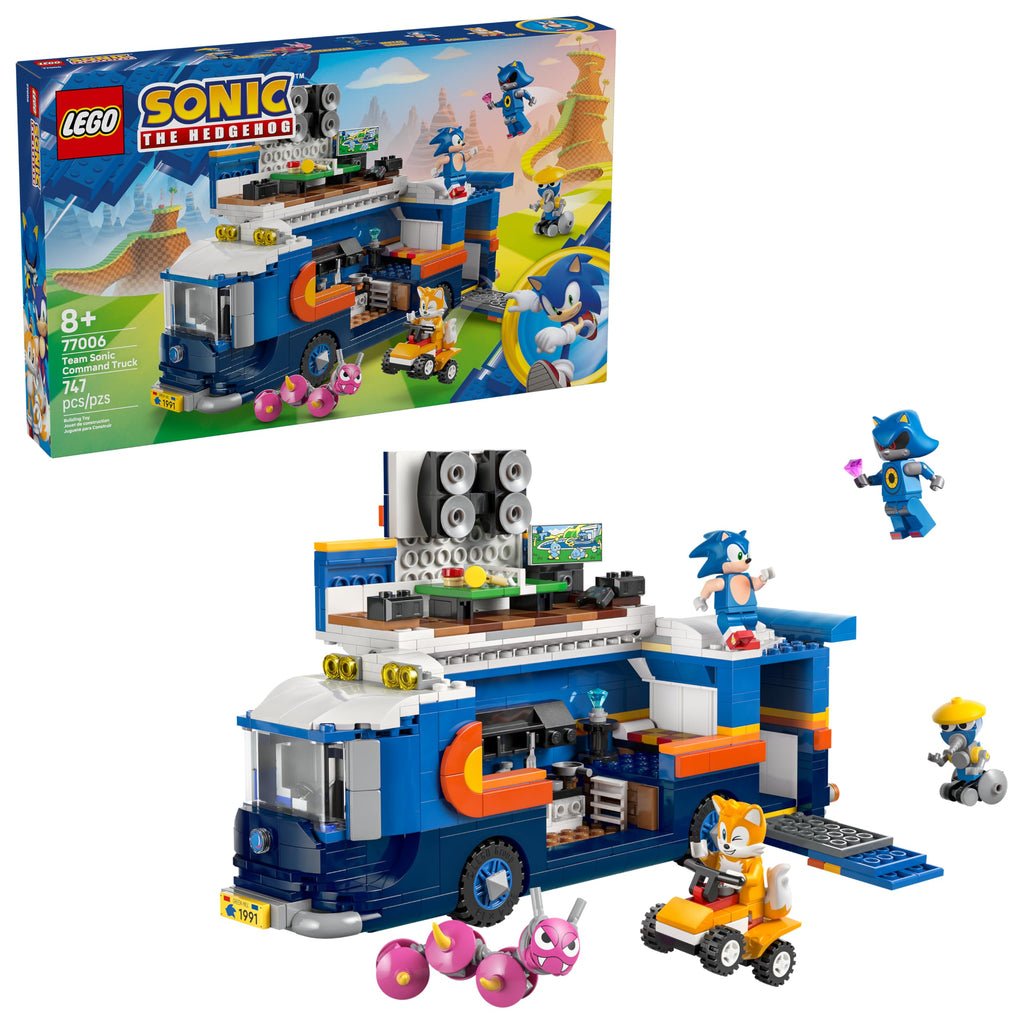 LEGO Sonic The Hedgehog Team Sonic Command Truck Building Toy - Pretend Play Vehicle W/5 Figures for Boys & Girls, Ages 8+ - Toy Building Blocks for Kids - Gift Idea for Birthdays - 77006