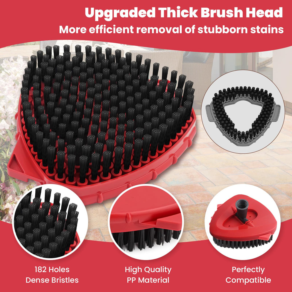 Spin Mop Replacement Mop Compatible with O Cedar 1 Tank System, 2 Microfiber Mop Heads Replacements, 58" Mop Replace Handle, 1 Scrub Brush Attachment and 1 Mop Base for Ocedar EasyWring Spin Mop