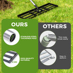 Lawn Leveling Rake, 45"x10" Stainless Steel Lawn Leveler with 76" Adjustable Handle, Heavy-Duty Yard Leveling Rake for Garden, Golf Course, Farm, Pasture, Professional Lawn Care Tool