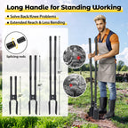 Post Hole Digger Tool, Heavy Duty Post Hole Digger with 55 Inch Handle, Dual Sharp Blades for Soil Plugging, Digging, Cultivating, Weeding, Manual Post Hole Digging Tool Garden Shovel