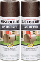 Rust-Oleum 210880 Stops Rust Hammered Spray Paint, 12 Oz, Brown, 12 Ounce (Pack of 2), 12 Fl Oz