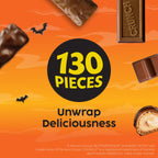 Butterfinger, CRUNCH, Baby Ruth, 100 Grand, Kinder Bueno, Kinder Chocolate, Halloween Candy Fun Size, 130 Minis, 36.9 oz