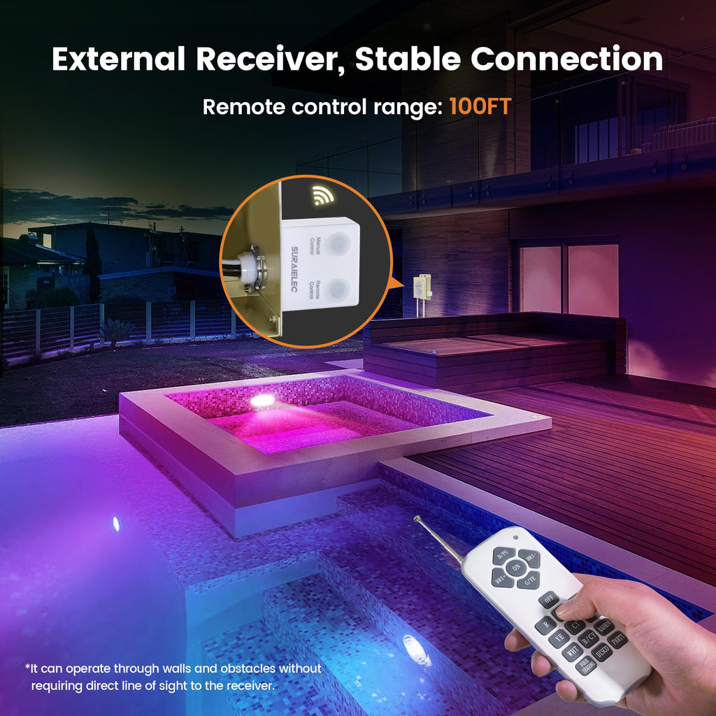 SURAIELEC 6 Inch LED Spa Lights, 12V AC Color Changing Pool Lights for ...