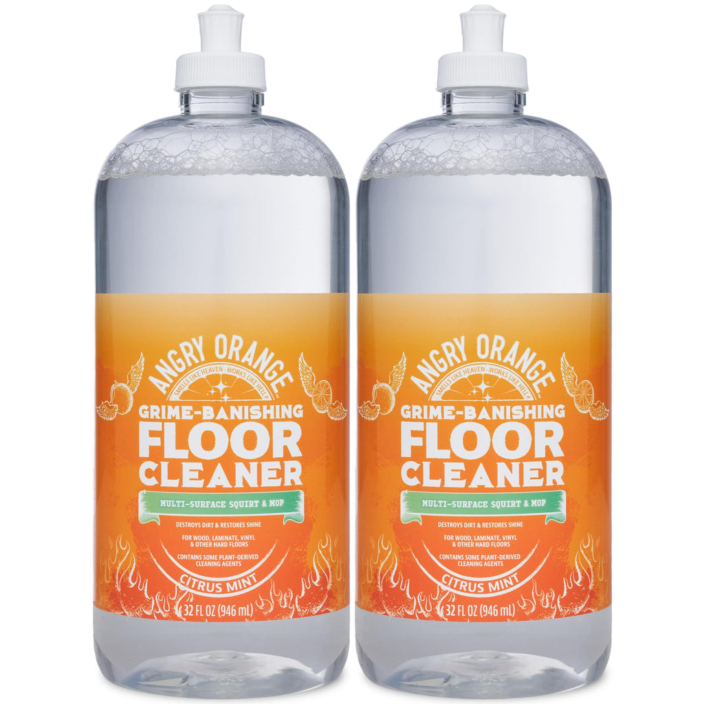 ANGRY ORANGE Spray and Go Floor Cleaner - Citrus Mint - 32 oz - Value 2 Pack