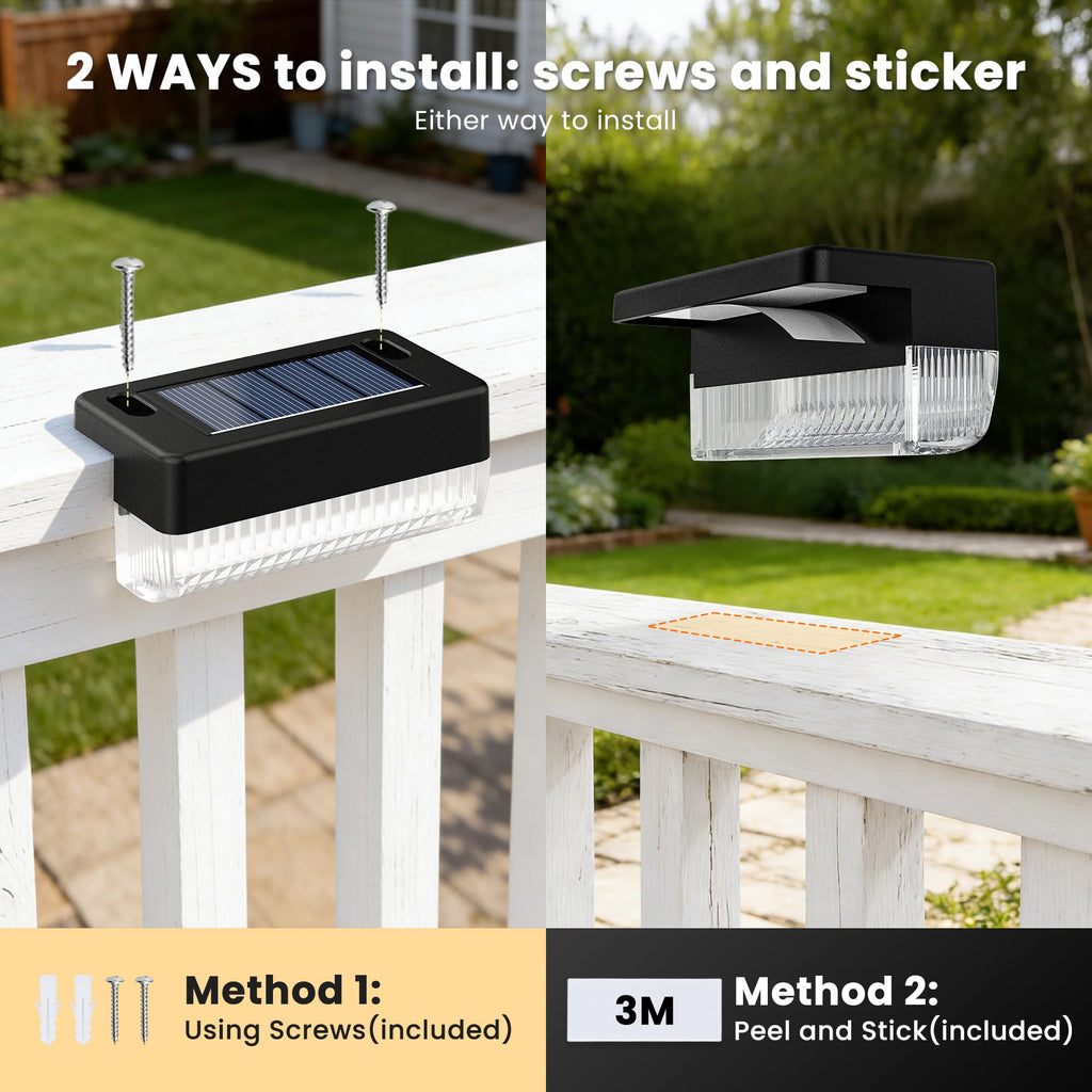 COOZAMING Solar Deck Lights Outdoor 24 Packs, Solar Powered LED Step Lights Waterproof Outdoor for Deck, Step, Fence, Wall, Patio, Yard, Pool, Pathway and Stairs (Warm White)