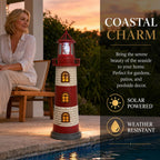Large Garden Statues 23" Coastal Solar Lighthouse Garden Decor for Outside