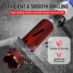 SALI Diamond Core Drill Bits 1" Diameter 10"/254mm Drilling Depth 5/8-11" Thread Core Bit Turbo Laser-Welded Segments for Cured Concrete with Brick Block Masonry with Two Adapters（Red）