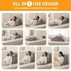 Ruqmuis 3PCS Wedge Pillow Set for After Surgery, Adjustable 9&12 Inch Bed Wedge Pillow for Sleeping, Incline Pillow Wedge for Headboard, Post Surgery, Acid Reflux, Neck&Back Support, Grey