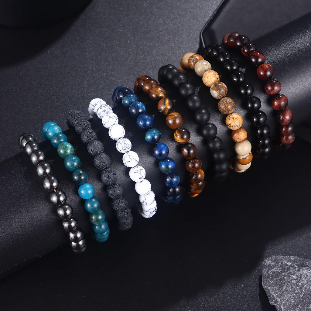 SONNYX 10PCS 8MM Tiger Eye Bracelet for Men Women