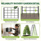 Heavy Duty 2 Pack 50"x17" Adjustable A-Frame Trellis for Climbing Plants Outdoor, Metal Rust-Proof Garden Trellis, Dense Grid Climbing Frame Trellis for Raised Beds, Cucumber, Tomatoes Outdoor