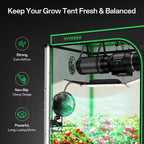 VIVOSUN AeroWave A6 Grow Tent Clip Fan, 6" Auto Oscillating Fan, 1-Pack