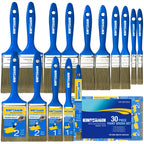 King Origin Versatile Paint Brush Set, 30 Pack, 5 Sizes Paint Brushes (0.5" 1" 1.5" 2" 2.5"), Small Paint Brushes for Walls, Furniture, Crafts - Detailed Painting & Larger Surface Coverage