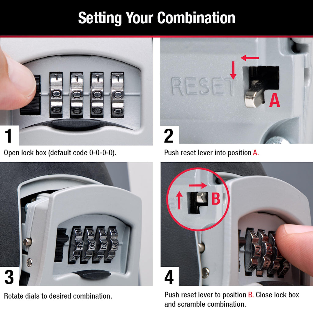 Master Lock Portable Key Lock Box, Combination Lock Box Holds 5 Keys 5400EC