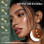 GEMQUEEN 4 Pairs G23 Titanium Flat Back Earrings Hypoallergenic 16G