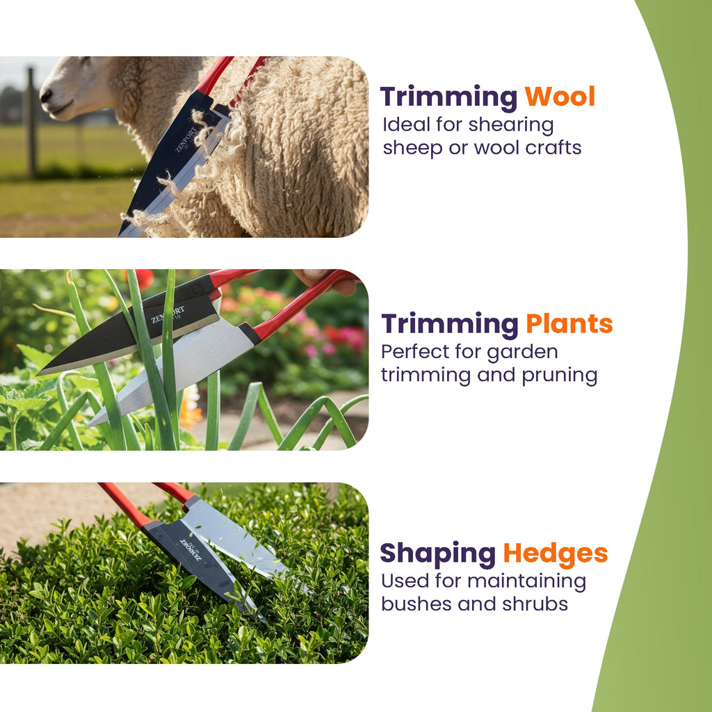 Zenport ZL122 Heavy Duty Onion & Sheep Shears – 13-Inch Double Bow Shear with 6.5-Inch Carbon Steel Blades, Spring-Loaded Garden & Harvest Cutting Tool