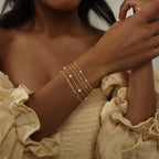 Dainty 14K Gold Plated Pearl Bracelets Stack for Women