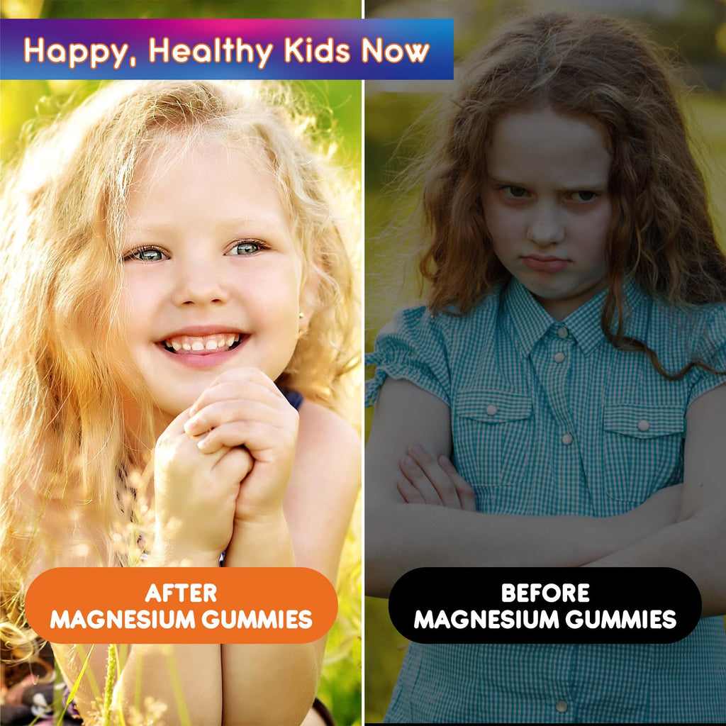 2 Pack Calm Magnesium Gummies for Kids - Magnesium Glycinate Supplement for Sleep, Brain, Immune & Bone Health - Great Tasting Magnesium Gummies for Adults & Kids - Sugar Free Orange