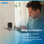 Schlage Encode Smart Wi-Fi Lock with Lever Handle, Touchscreen Keypad, Keyless Entry Door Lock, App Control, Alexa, Google Home and Airbnb Compatible, Satin Nickel, FE789WB CEN 619 LAT