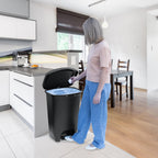 Glad 13 Gallon Trash Can with Clorox Odor Protection, 2 Pack | Plastic Kitchen Waste Bin | Hands Free with Step On Foot Pedal and Garbage Bag Rings, Black