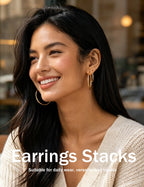 Gold Hoop Earrings Set for Women, 24 Pairs Chunky Open Hoop Set
