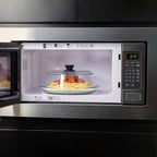 Le'raze Tall Glass Microwave Splatter Cover - Cool Touch Easy Grip Handle