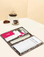 Mymazn Leopard Server Books for Waitress Book Waiter Book Server Booklet Restaurant Waitstaff Organizer, Serving Book Guest Check Book Holder Money Pocket Fits Server Apron
