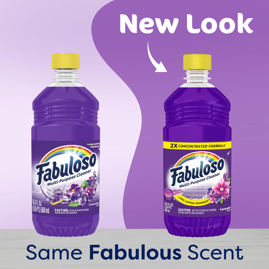 Fabuloso All Purpose Cleaner Refill, Lavender, 405.6 Oz (16.9 Oz, 24 Pack) - Bulk Cleaning Supplies Bundle - Multi-Surface Cleaner, Mopping Solution - Office Supplies (153105)