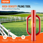 VEVOR Fence T Post Driver, 4.11" Inner Diameter Post Pounder with Handles, 22LB Heavy Duty Carbon Steel Hand Post Rammer, Farm Fencing Hole Digger for U Channel, Sign Pole, Wooden Post, Red