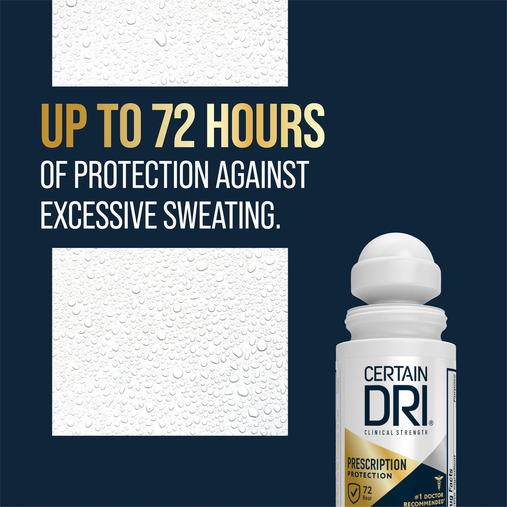 Certain Dri Rx Strength Clinical Antiperspirant Roll-On, 1.2 oz (3 Pack)