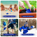 2 Pack Beach Shovels for Kids, 27.2" Long Detachable Kids Shovel with Wood Handle Metal Spade Sand Shovels for Digging Shoveling Sand Snow Gardening Tools Sandbox Toys for Kids Adults Gifts (Blue)