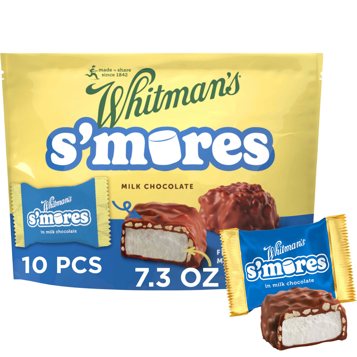 Whitman's S'Mores Milk Chocolate Candy Classic Marshmallow, 7.3 oz.