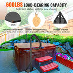 VEVOR Hot Tub Handrail, 360 Rotatable Spa Side Handrail with 35"-57" Adjustable Height, Rust-Proof Aluminum Spa Hot Tub Hand Rail with Slide-Under Mount Base for Indoor & Outdoor, 600LBS Capacity
