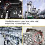 EesTeck 6 Inch Adjustable 304 Stainless Steel Duct Clamps Hose Clamp (4Pcs)