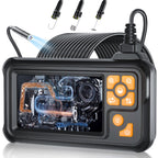 50FT Endoscope Camera with Light, 1080P HD Borescope Inspection Camera with 8 LED Lights, IP67 Waterproof Sewer Tools Snake Camera with 4.3" IPS Screen, 50Feet Semi-Rigid Cable for Father's Day