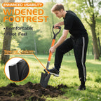 HIGHLIGHT Drain Spade Shovel 45Inch Orange Fiberglass D Grip Trench Digging