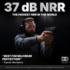 DECIBEL DEFENSE Professional Safety Ear Muffs 37dB NRR - The HIGHEST Rated & MOST COMFORTABLE Ear Protection for Shooting & Industrial Use - THE BEST HEARING PROTECTION...GUARANTEED (SAFETY YELLOW)