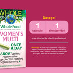 Natural Factors Whole Earth & SEA Women's Once A Day MULTIVITAMIN & Mineral, 60 Vegetarian Capsules