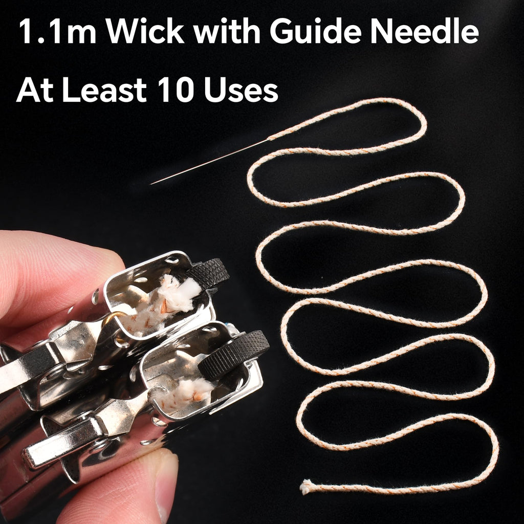 JINMUNIC Flint and Wick Replacement Set-Upgraded Lighter Repair Kit for Fluid Lighter & Insert(Metal Gasket,Wick with Needle,Spring,Cotton Balls,Flint & Screw Tool)