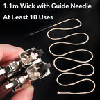 JINMUNIC Flint and Wick Replacement Set-Upgraded Lighter Repair Kit for Fluid Lighter & Insert(Metal Gasket,Wick with Needle,Spring,Cotton Balls,Flint & Screw Tool)