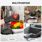 SWIFTLITE Black Vinyl Gloves, Food Grade Gloves Disposable Latex Free & Powder Free, Guantes for Cleaning Cooking Food Prep (1000, Medium)