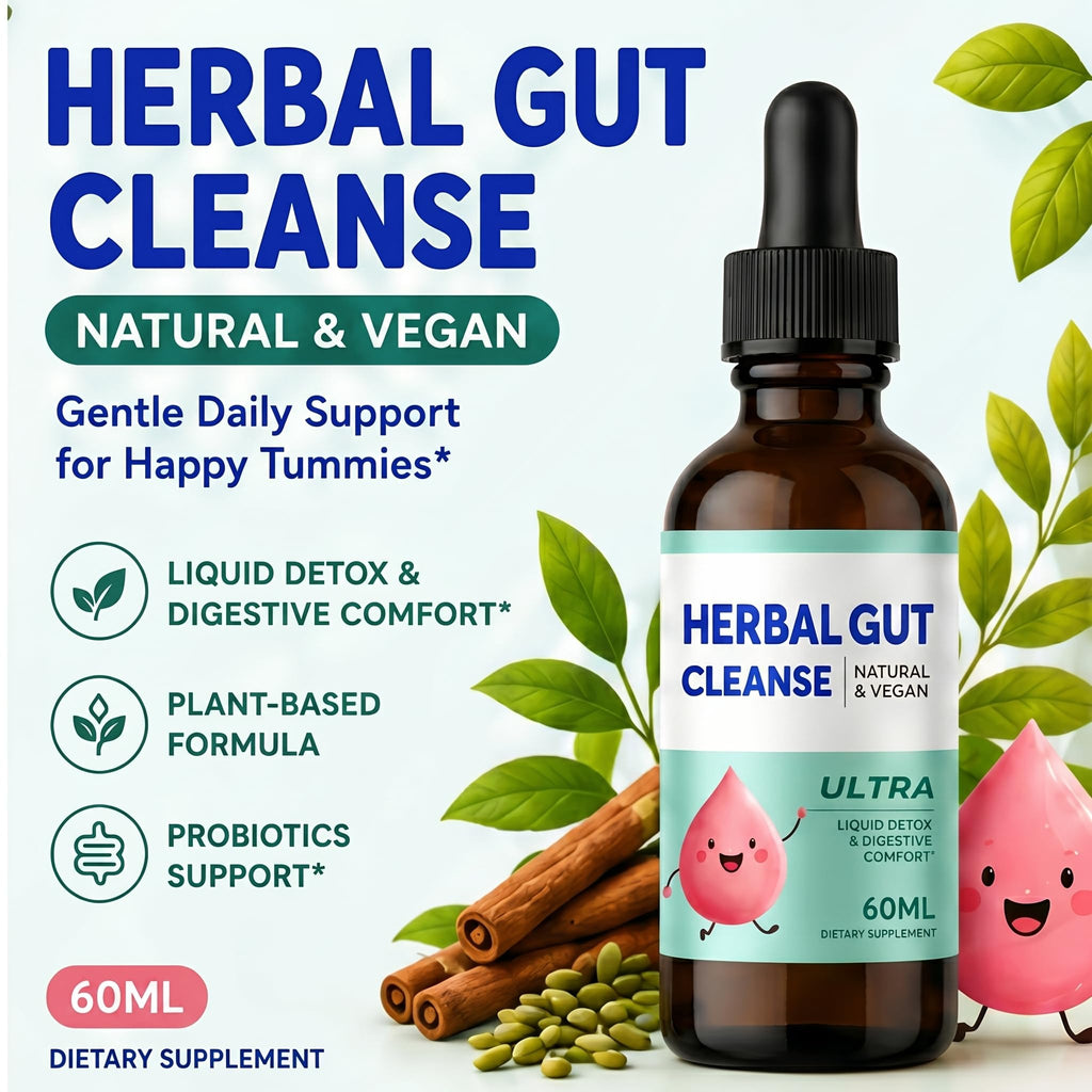 Kids Herbal Gut Cleanse Drops, Parasite Cleanse for Humans Liquid with Wormwood, Black Walnut & Probiotics, Supports Digestive & Overall Gut Health for Children (2 oz)