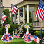 JcHrmers 4th of July Porch Goose Outfits Memorial Day Goose Outfit Fits 23" Plastic Cement Goose Statue Patriotic Goose Costume for USA 250th Anniversary Outdoor Garden Patio Yard Lawn Decor