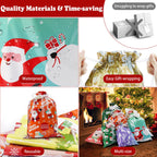 Koncci 32Pcs Drawstring Christmas Bags, Assorted Sizes Large Medium Small